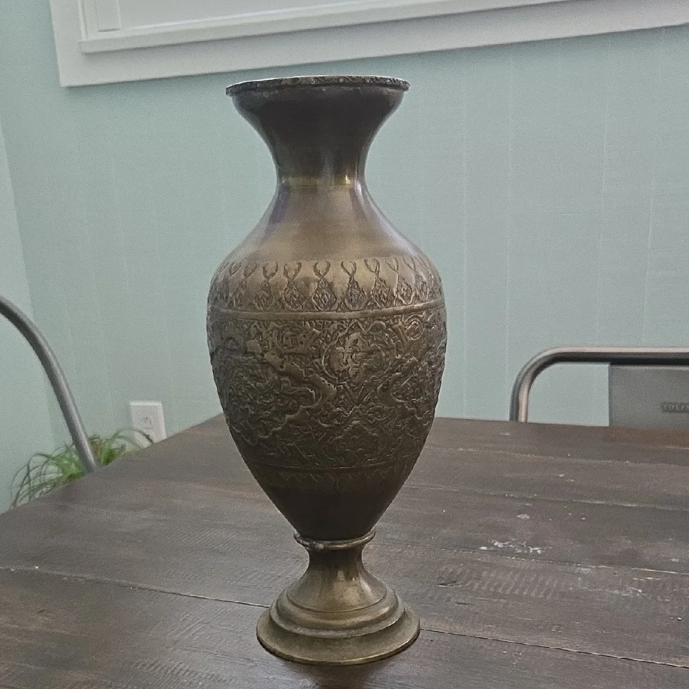 Vintage Brass Middle Eastern Vase